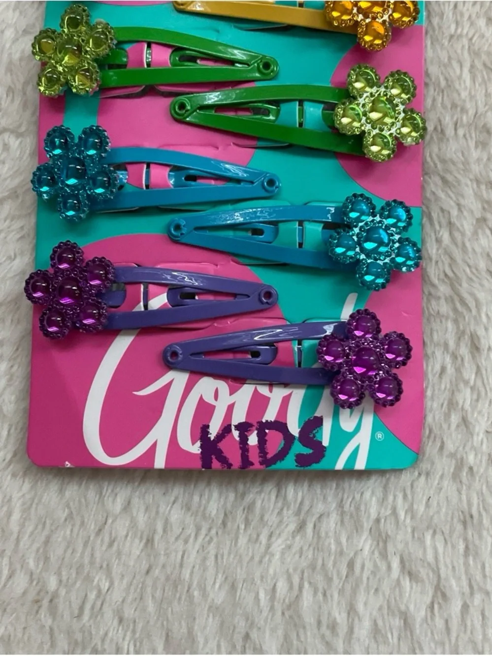 Snap & Go Kids Glitter Flower Hair Clips - Multicolor Set